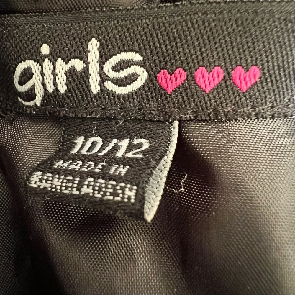 GIRLS Brooklyn Racing Moto Bomber Jacket Puffer‎ Black Red Patches Grunge Sporty